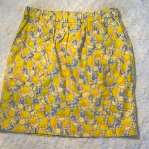 Lands End Vibrant Yellow Lemon Print Skort